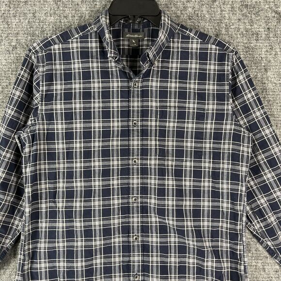 Eddie Bauer Shirt Mens Medium Plaid Relaxed Fit Career Everyday Button-Down Top - Picture 3 of 12